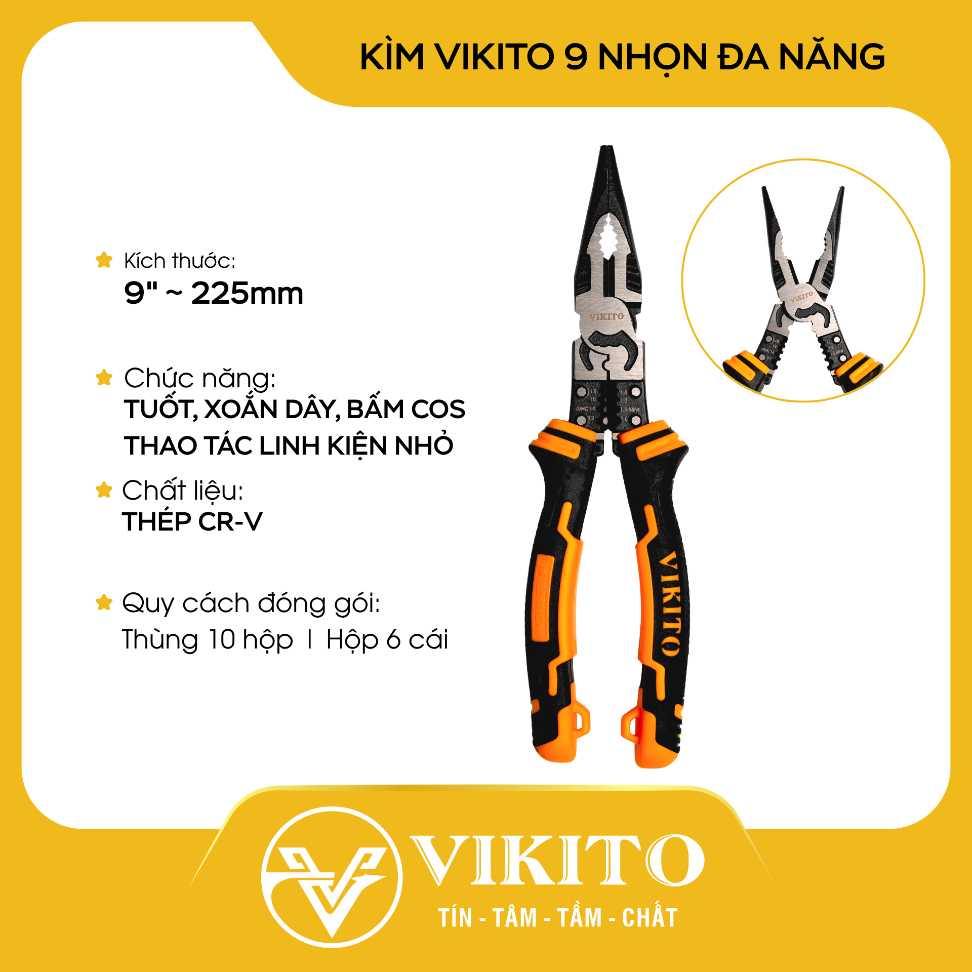 Kìm VIKITO 9 nhọn đa năng